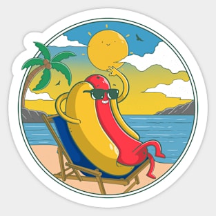 Hotdog in Summer Sticker